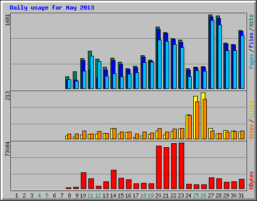 Daily usage for May 2013