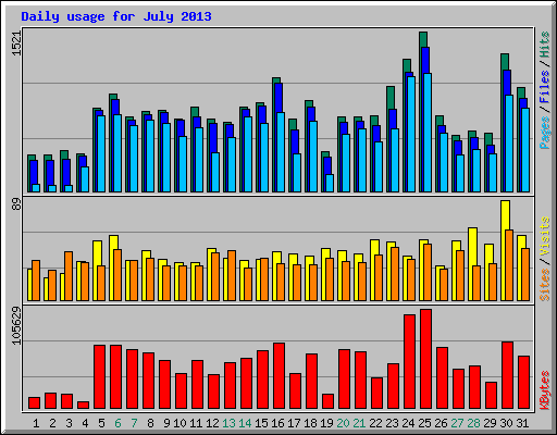 Daily usage for July 2013