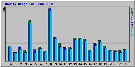 Hourly usage for June 2009