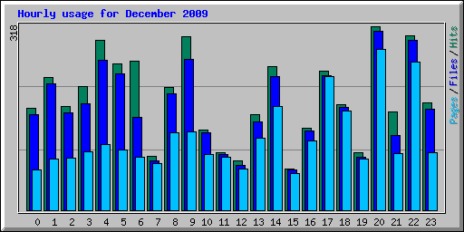 Hourly usage for December 2009