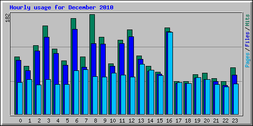 Hourly usage for December 2010