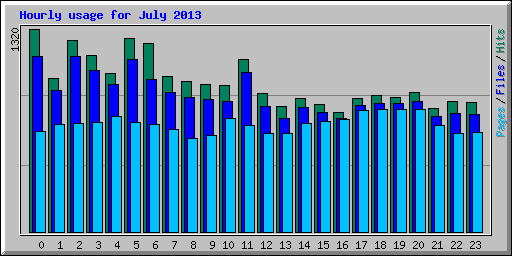 Hourly usage for July 2013