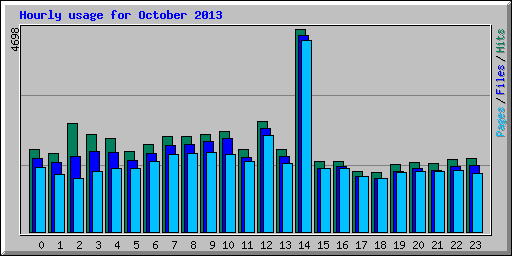 Hourly usage for October 2013