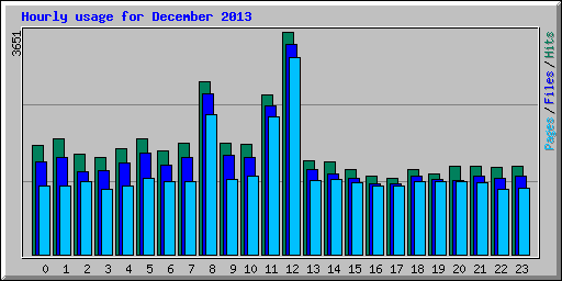 Hourly usage for December 2013