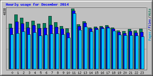 Hourly usage for December 2014