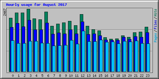 Hourly usage for August 2017