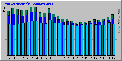 Hourly usage for January 2018