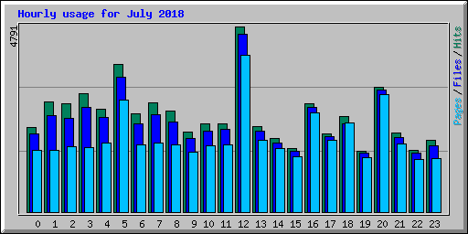 Hourly usage for July 2018